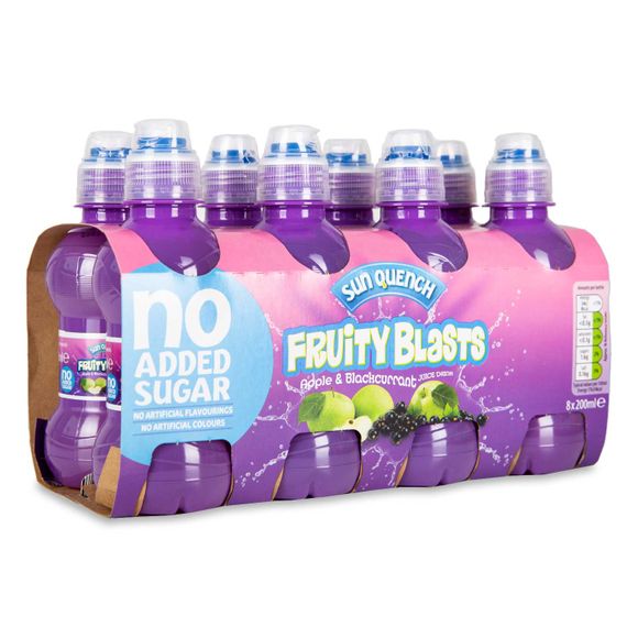 Fruity Blasts Apple & Blackcurrant Juice Drink 8x200ml Sun Quench